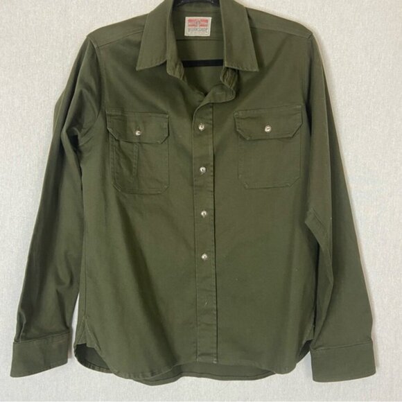 Workshop heavy weight cotton button up shirt Sz M - Picture 1 of 8